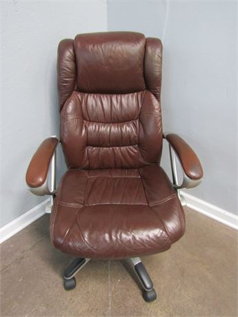 Chocolate Brown Over-Stuffed Swivel Office Captain Chair