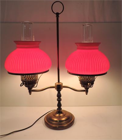Vintage Single Post Double Student Lamp