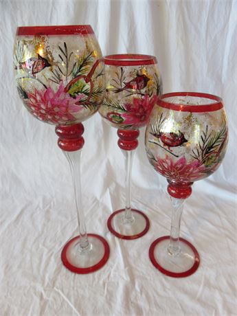 Decorative Glass Goblet Candleholders