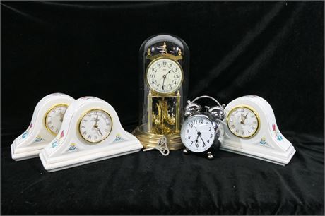 KUNDO Brass Anniversary Clock, LAURA ASHLEY Mantel Clocks & Classic Alarm Clock