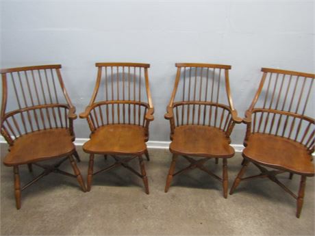4 Vintage New England Windsor Style Dining Room Chairs