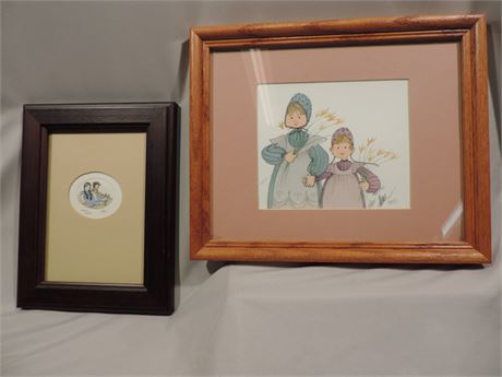 Signed P. Buckley Moss "Amish Girls" (383-1000) & Ron "Two Girls" (449-500)