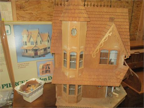 Greenleaf Pierce Dollhouse Kit - 1 Inch Scale, 1/2 Built with Many Extras !!!!!!