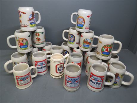 ANHEUSER-BUSCH/BUDWEISER Ceramic Tankard Mugs