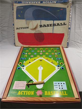 Vintage Pressman Tin Action Baseball Game