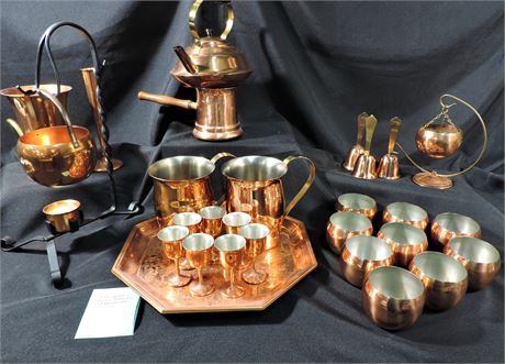 Coppercraft Guild Pitchers / Teapot / Cups / Bells / Vases / Tray