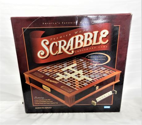 Premier Wood Scrabble Luxury Edition with Rotating Board