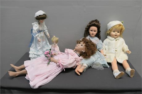 Porcelain Dolls / Sandra Kuck / Precious Moments / Vintage / Lot of 4