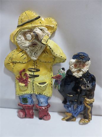 Sea Captain Ceramic Wall Plaques by Heather Goldminc - Blue Sky Clayworks