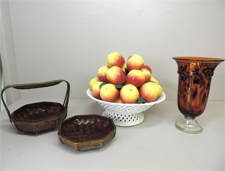 Ceramic Apples / Vase / Baskets