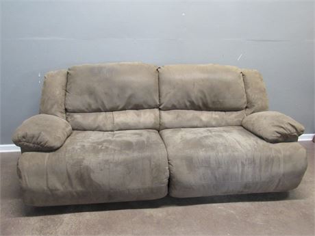 Large Micro-Suede Reclining Sofa