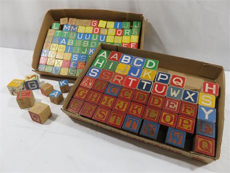 150 Vintage Wooden Letter Blocks