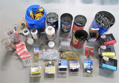 Large Lot of Misc. Hardware/Fasteners
