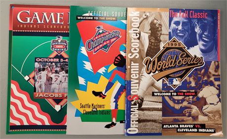 Cleveland Indians Lot of 3 Souvenir Programs from the 1995 Playoffs/World Series