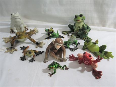 A Lot to Croak about - no monkeying around - 10 Piece Figural Lot