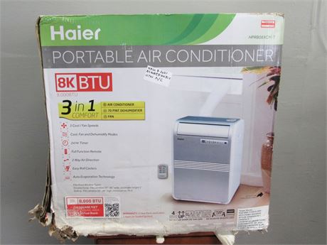 NIB Haier Portable 3 in 1 Comfort 8K BTU Air Conditioner, Fan, Dehumidifier