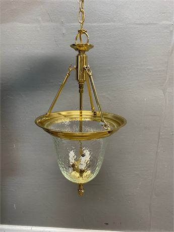 Gold and Glass Chain Lamp