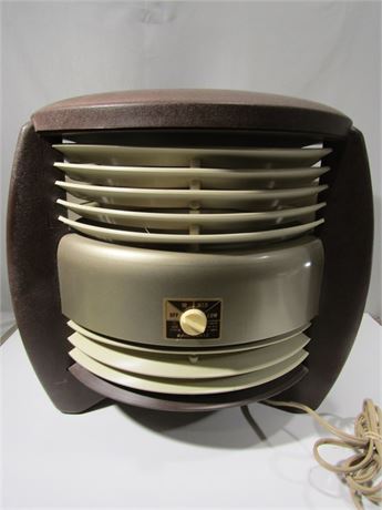 Vintage Brown Round Floor Fan,