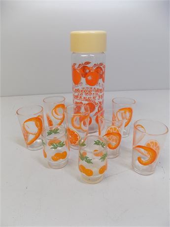 Orange juice Decanter & Glasses