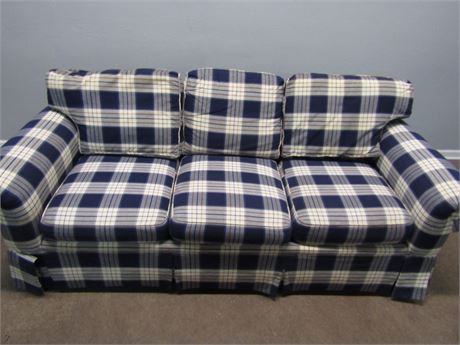 Laine Sofa with Rolled Arms and Plaid Pattern, from the Carolina Collection