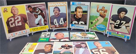Cleveland Browns Vintage Football Card Lot Lou Groza, Leroy Kelly, Bobby Mitchel
