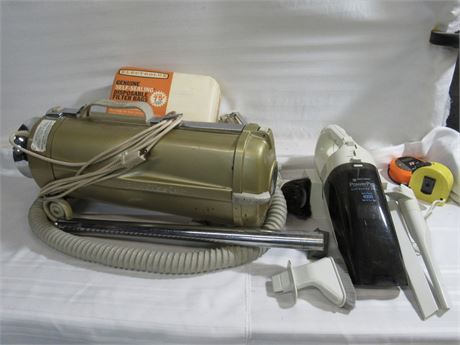 Vintage Rare Electrolux Gold Model L Canister Vacuum Cleaner & Dust Buster
