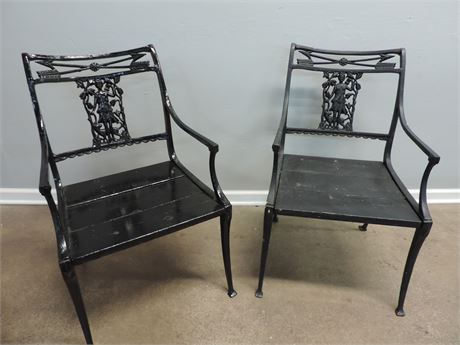 Pair of Patio / Sunroom Molla Cast Iron Chairs