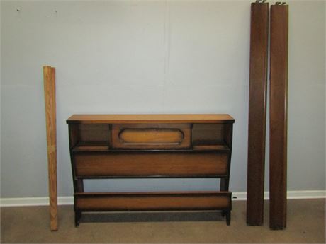 Bassett Mid-Century "Royale" Bed Frame, Rails and Supports