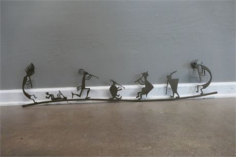 Kokopelli & Flute / Horn / Southwest Metal Wall Sculpture
