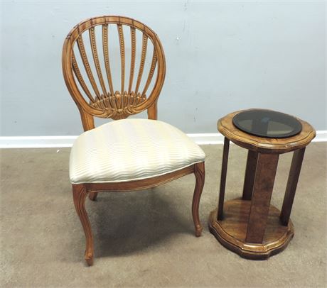 Solid Wood Accent Chair / Side Table
