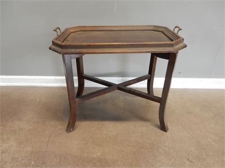 Vintage Dark Wood Tray Stand/Table