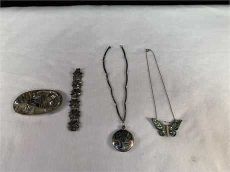 Lot of Abalone Jewelry