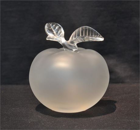 LALIQUE FROSTED CRYSTAL APPLE FORM PERFUME