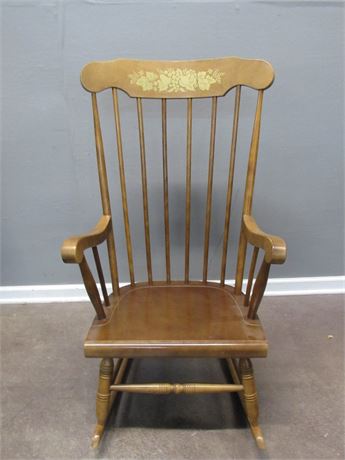 Vintage Stenciled Back Rocking Chair