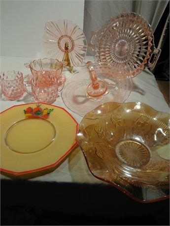Pink Glassware Lot