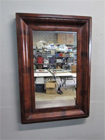 Antique Burl Wood Veneer Mirror