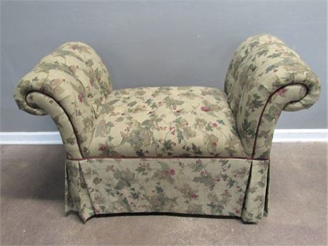 Nice Rolled Arm Upholstered Settee with Skirt