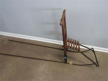 Amish Style Long Sled,  Wood and Metal Construction