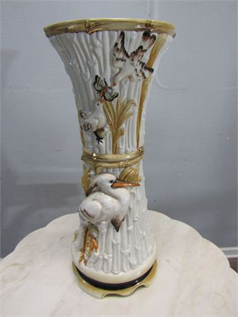 Asian Porcelain Crane Display Stand