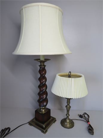 Wood/Brass Table Lamps