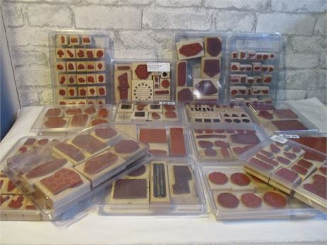 Very Large Lot of Rubber Wooden Stamps with Wide Variety Shapes & More