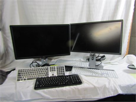 Large Lot of Monitors and Wireless KeyBoards,