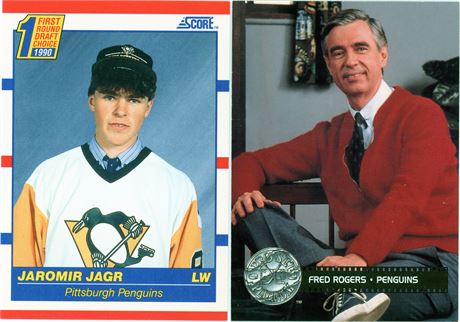 Jaromir Jagr & Mr Fred Rogers Pittsburgh Penguins 2 Rookie Card Lot