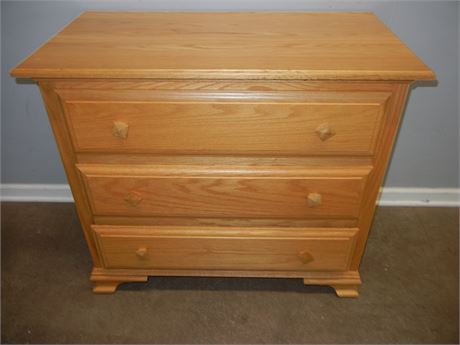 Solid Wood 3 Drawer Side Table