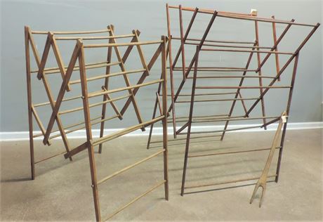 Primitive / Antique Laundry Drying Racks & Early Laundry Fork