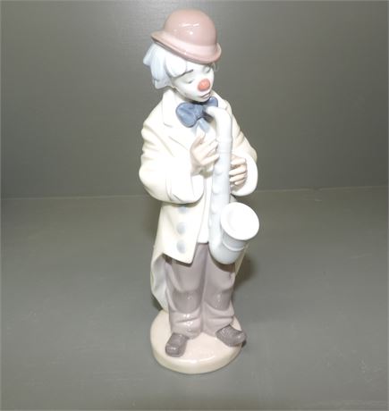 LLADRO 'Sad Sax' Clown Figurine