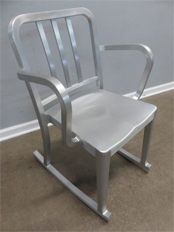 EMECO Heritage Brushed Aluminum Rocking Chair by Philippe Starck