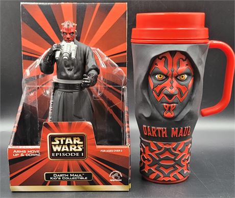 Darth Maul Star Wars lot including Action Figure and Coffee Mug