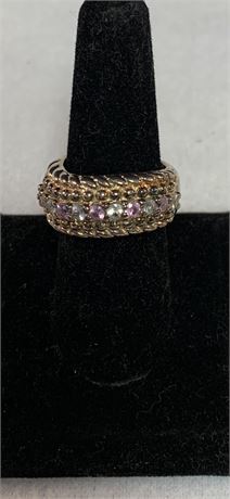 Glittering Judith RipkaSterling Silver Multi Color Stone Ring