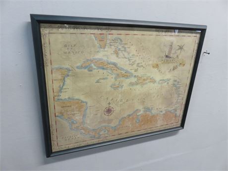 The Caribbean Framed Map